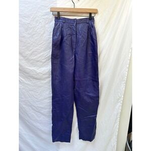 Vakko Purple Leather Pants Bootcut Fit Y2K Vintage Hippie Boho Festival Sz 6